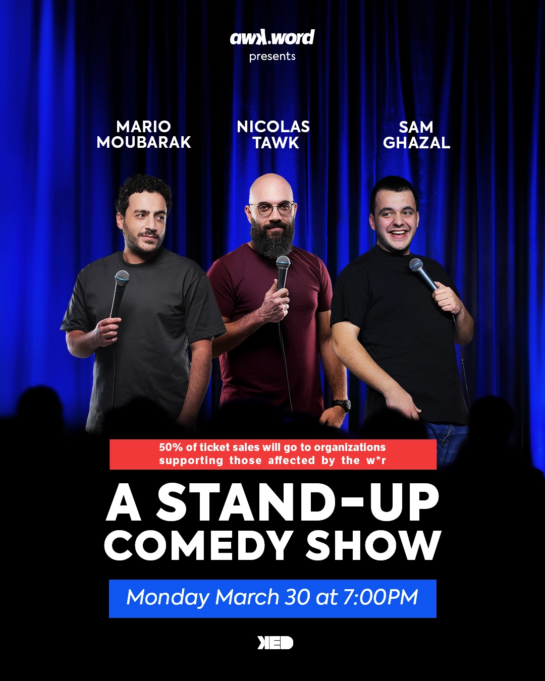 stand-up comedy show by Nicolas, Mario & Sam