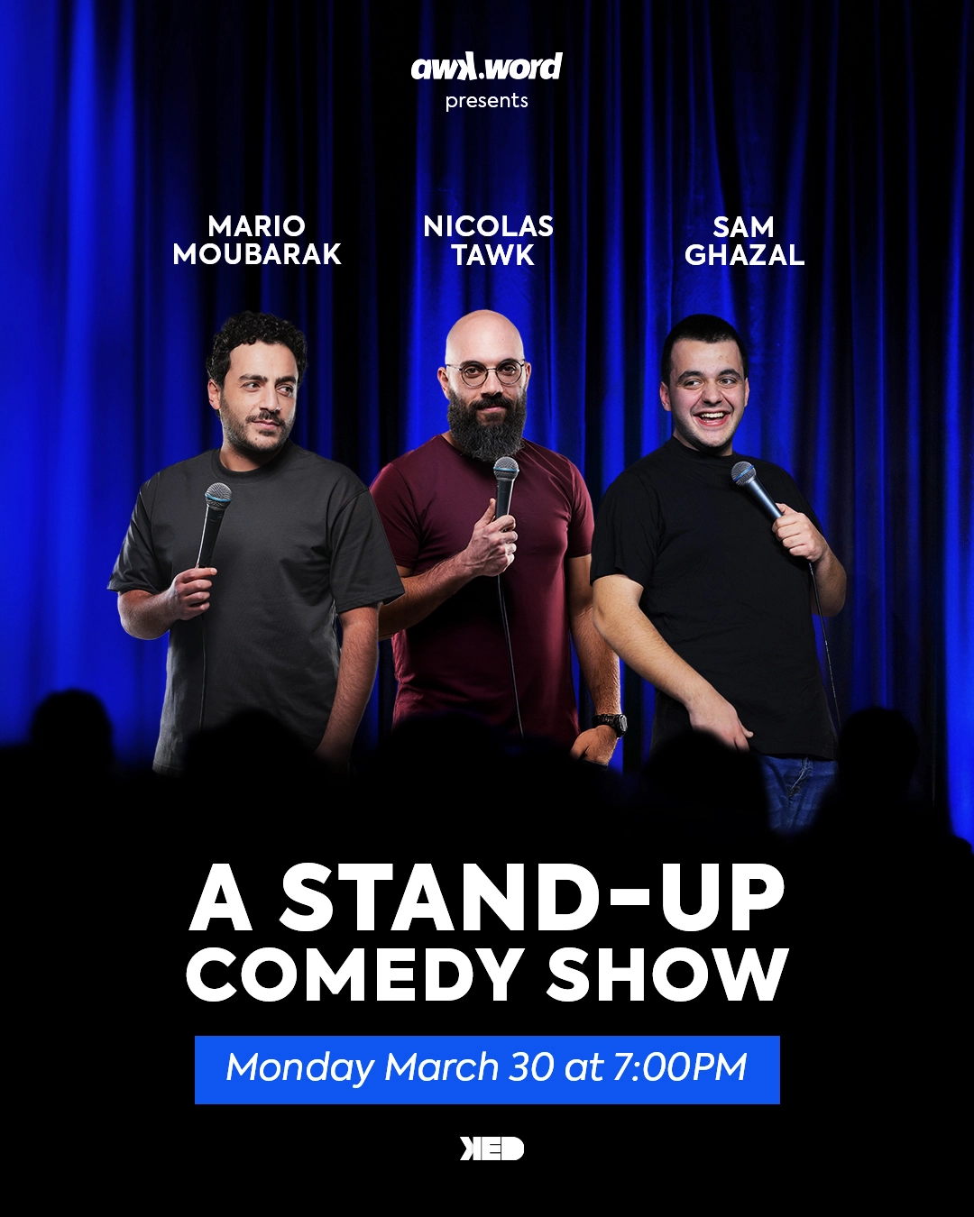 stand-up comedy show by Nicolas, Mario & Sam